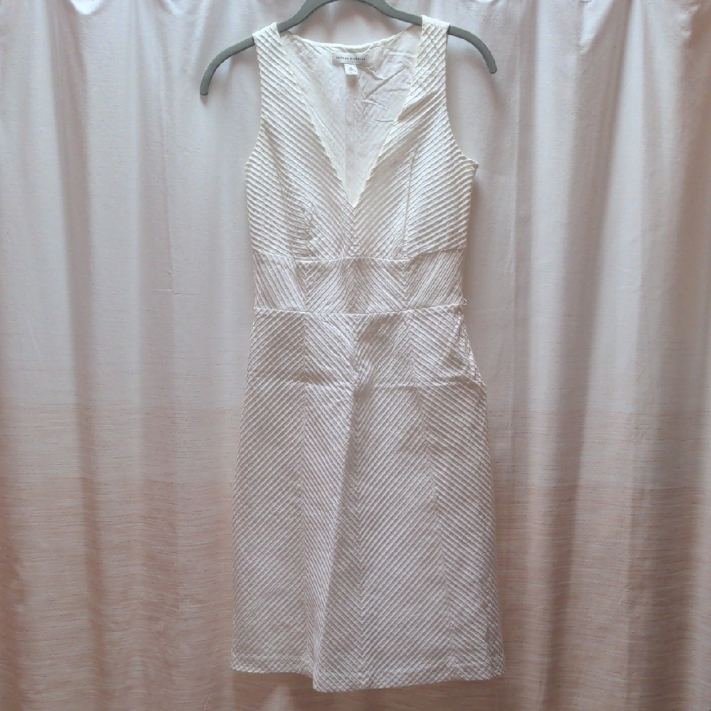 Vintage Banana Republic White Sleeveless V-Neck Midi Dress, Size 0 - Picture 2 of 6